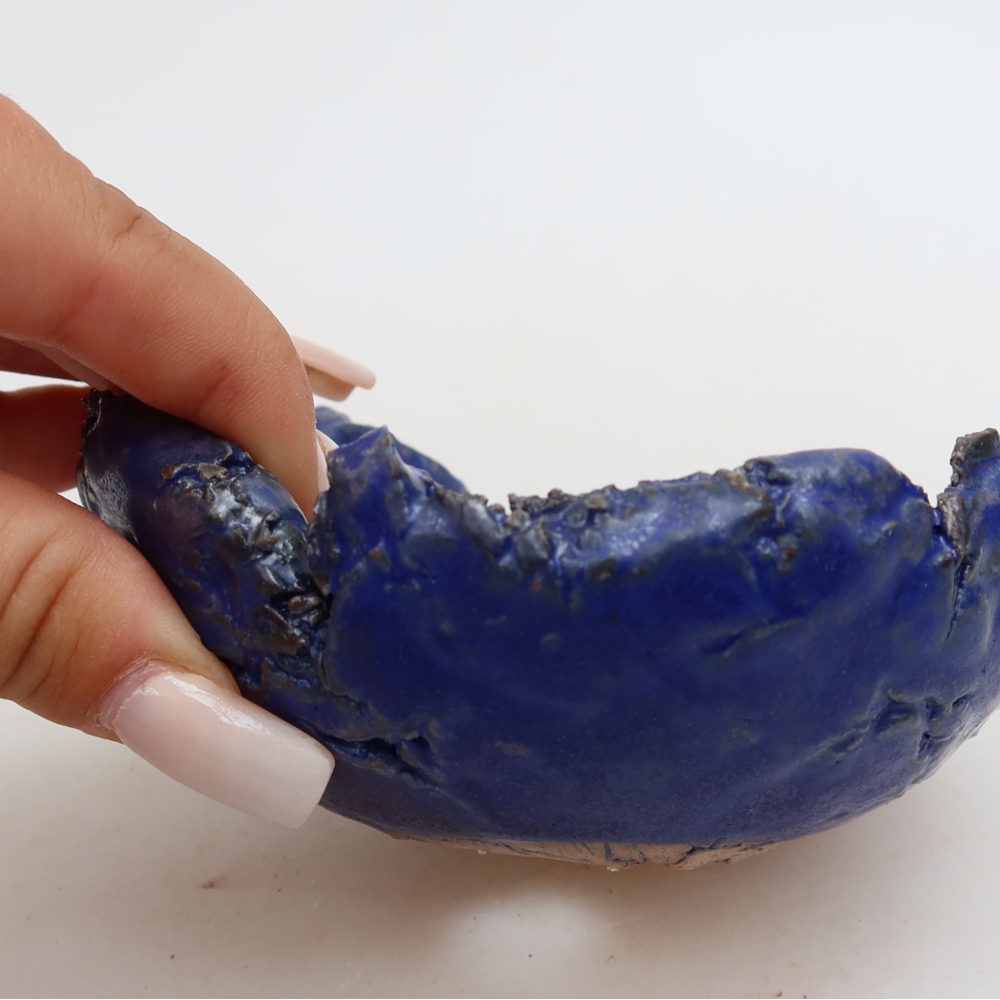 Coquille en céramique  11,5 x 10,5 x 5,5 cm, couleur bleue