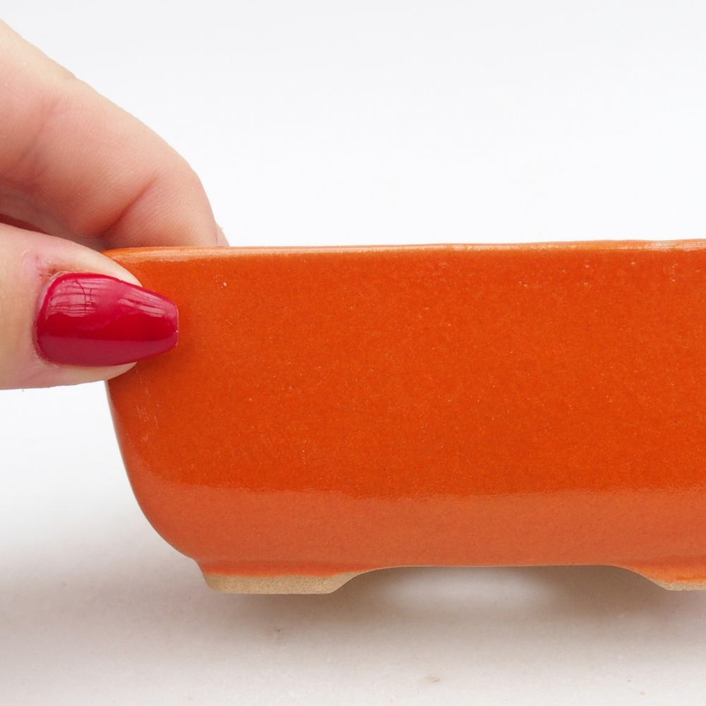 Bol à bonsaï en céramique 10,5 x 7,5 x 4,5 cm, orange