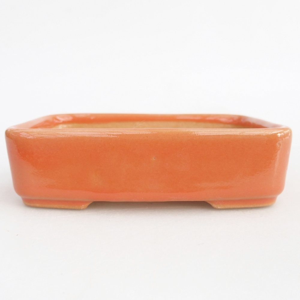 Bol à bonsaï en céramique 12,5 x 9,5 x 3,5 cm, orange