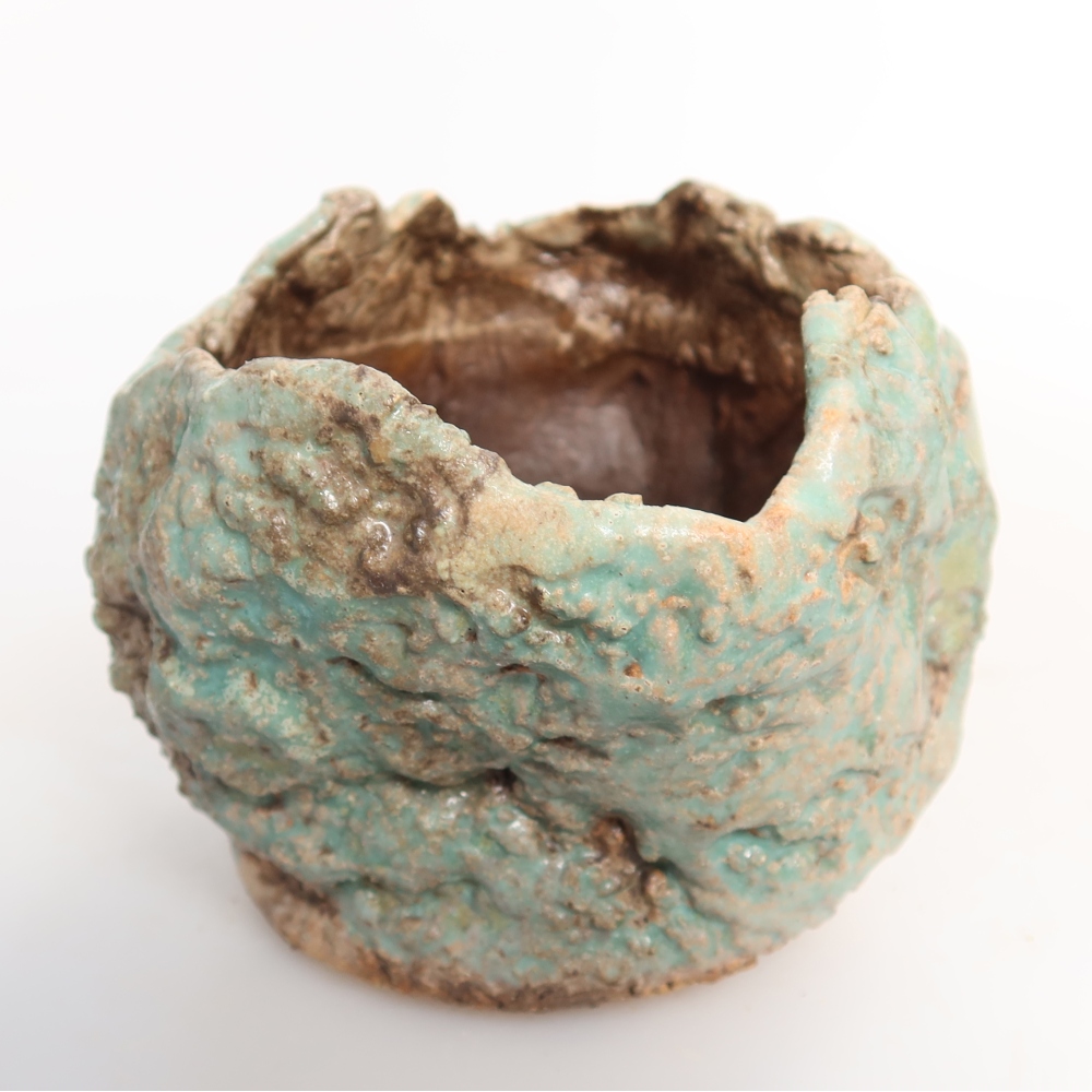 Coquille en céramique  7 x 7 x 7 cm, couleur verte