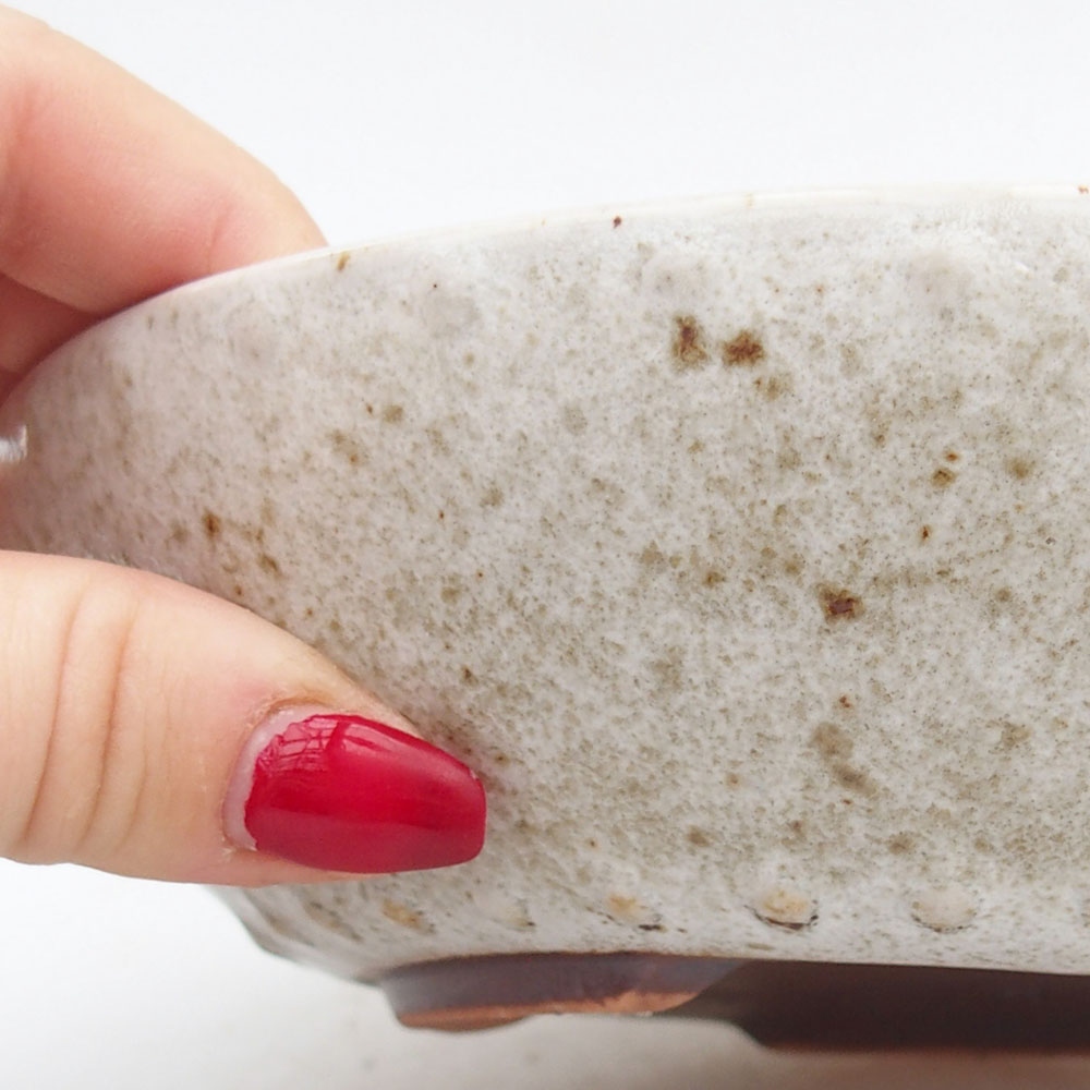 Bol à bonsaï en céramique 17,5 x 17,5 x 4,5 cm, couleur blanc