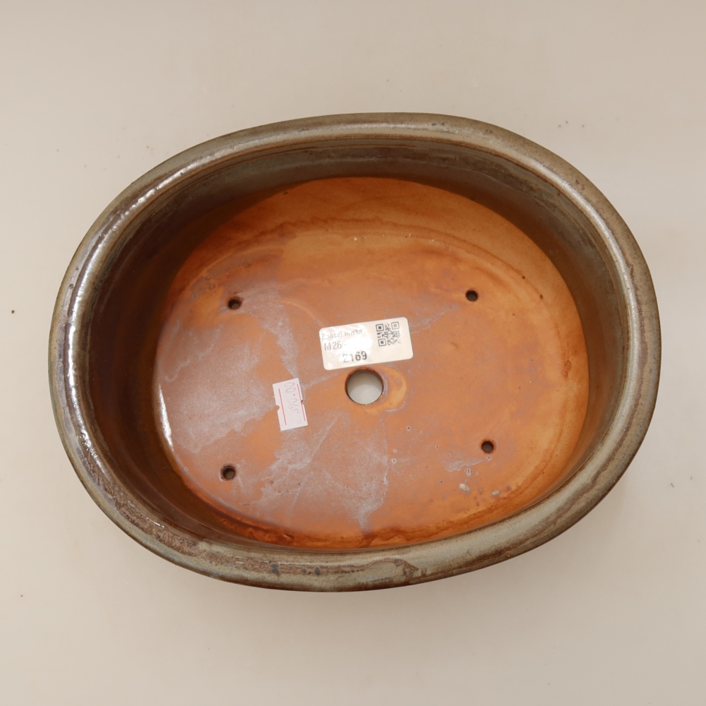 Bol à bonsaï en céramique 23 x 19 x 7 cm, brun