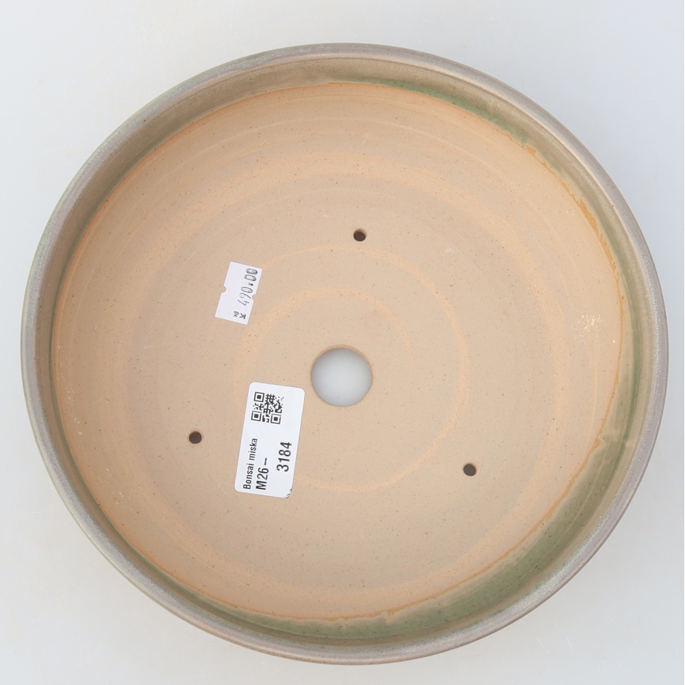 Bol à bonsaï en céramique 20,5 x 20,5 x 6 cm, couleur beige