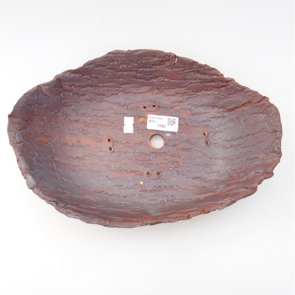 Coquille en céramique 31 x 21 x 7,5 cm , couleur marron