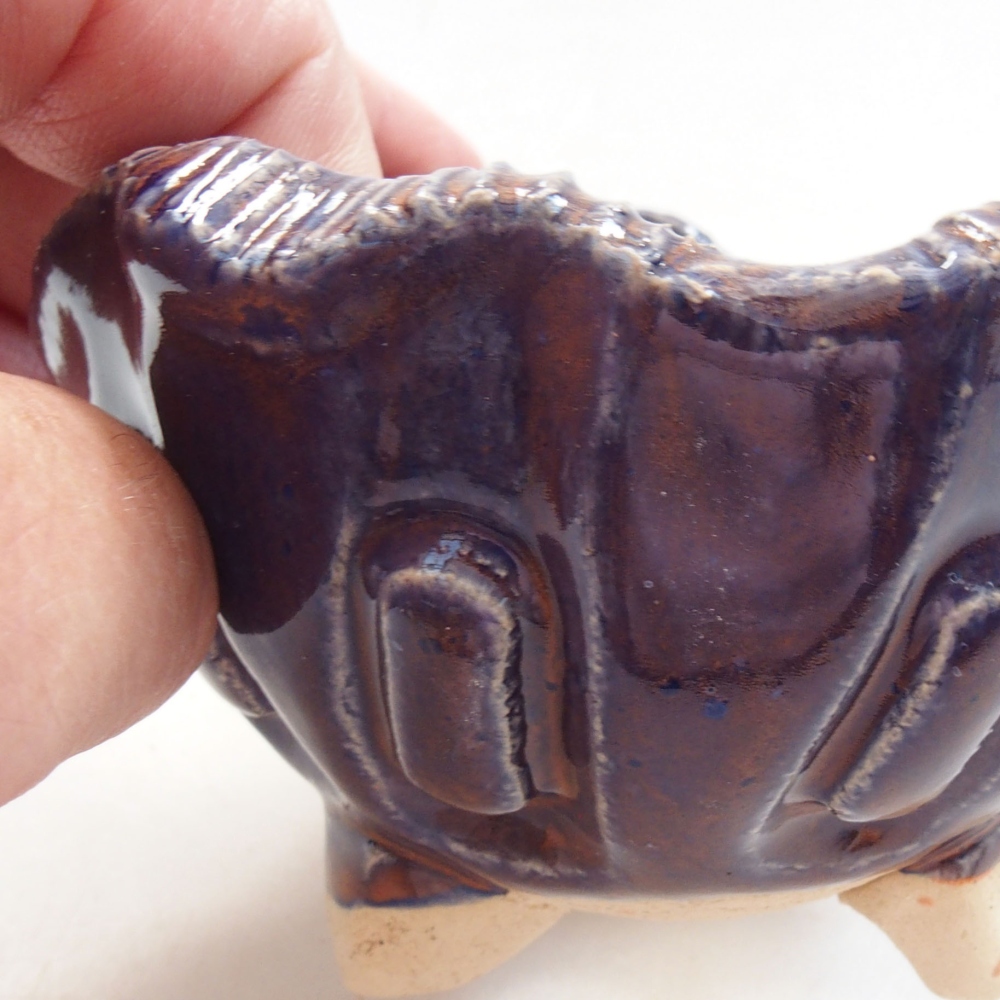 Coquille en céramique 8 x 7 x 5,5 cm , couleur bleu