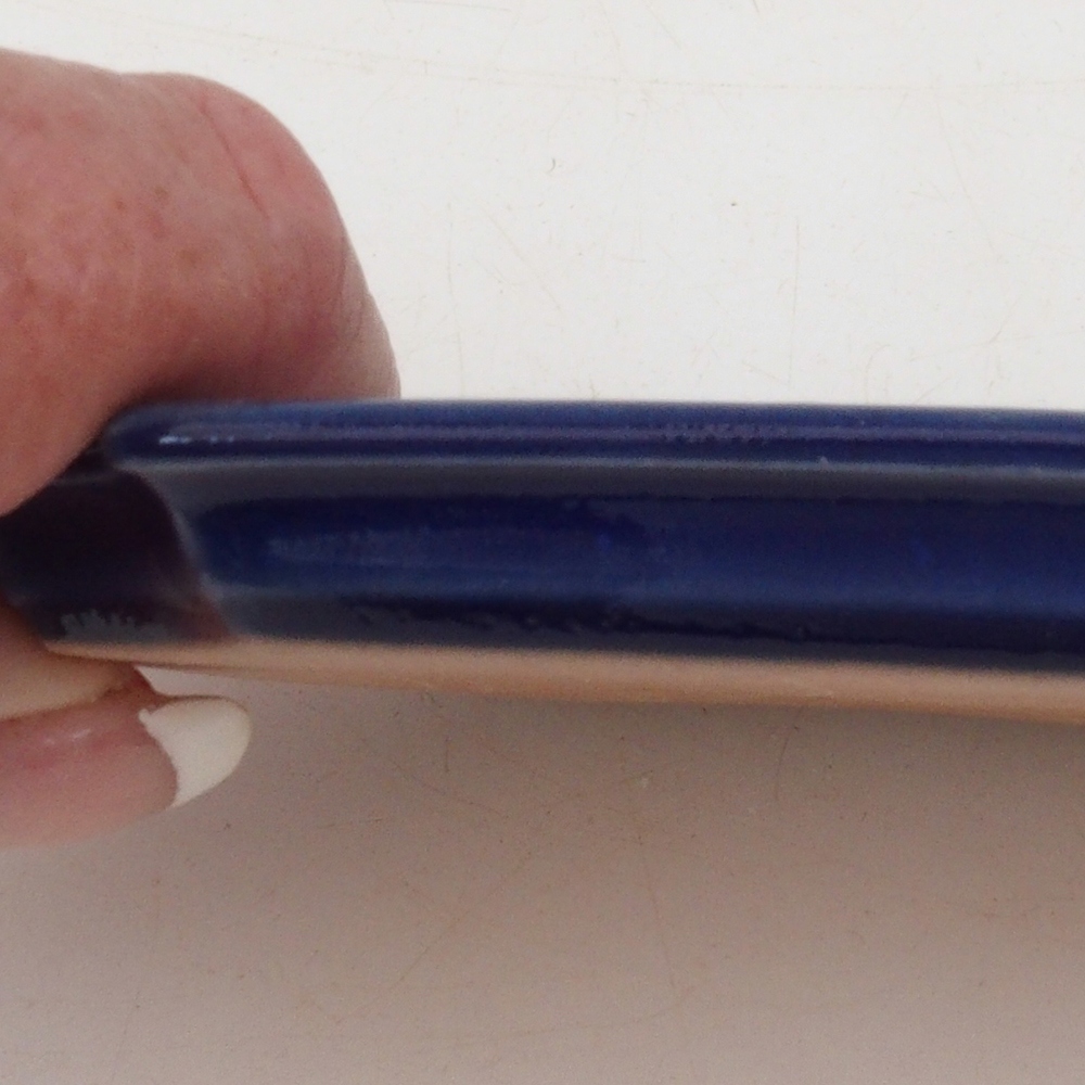 Soucoupe en céramique H01 - 11,5 x 8 x 0,5 cm - bleu