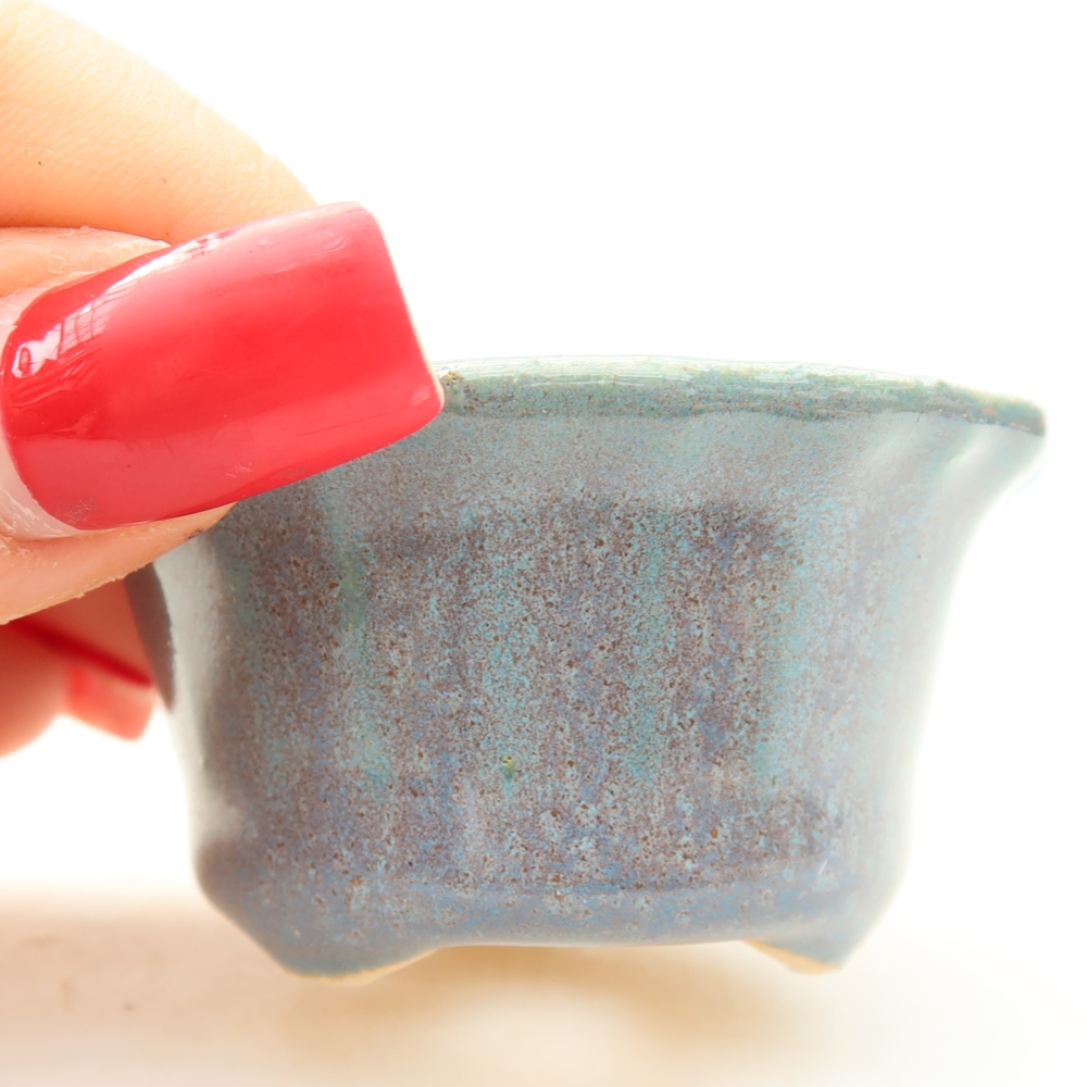 Pot à bonsaï en céramique 5,5 x 5,5 x 3 cm, couleur grise