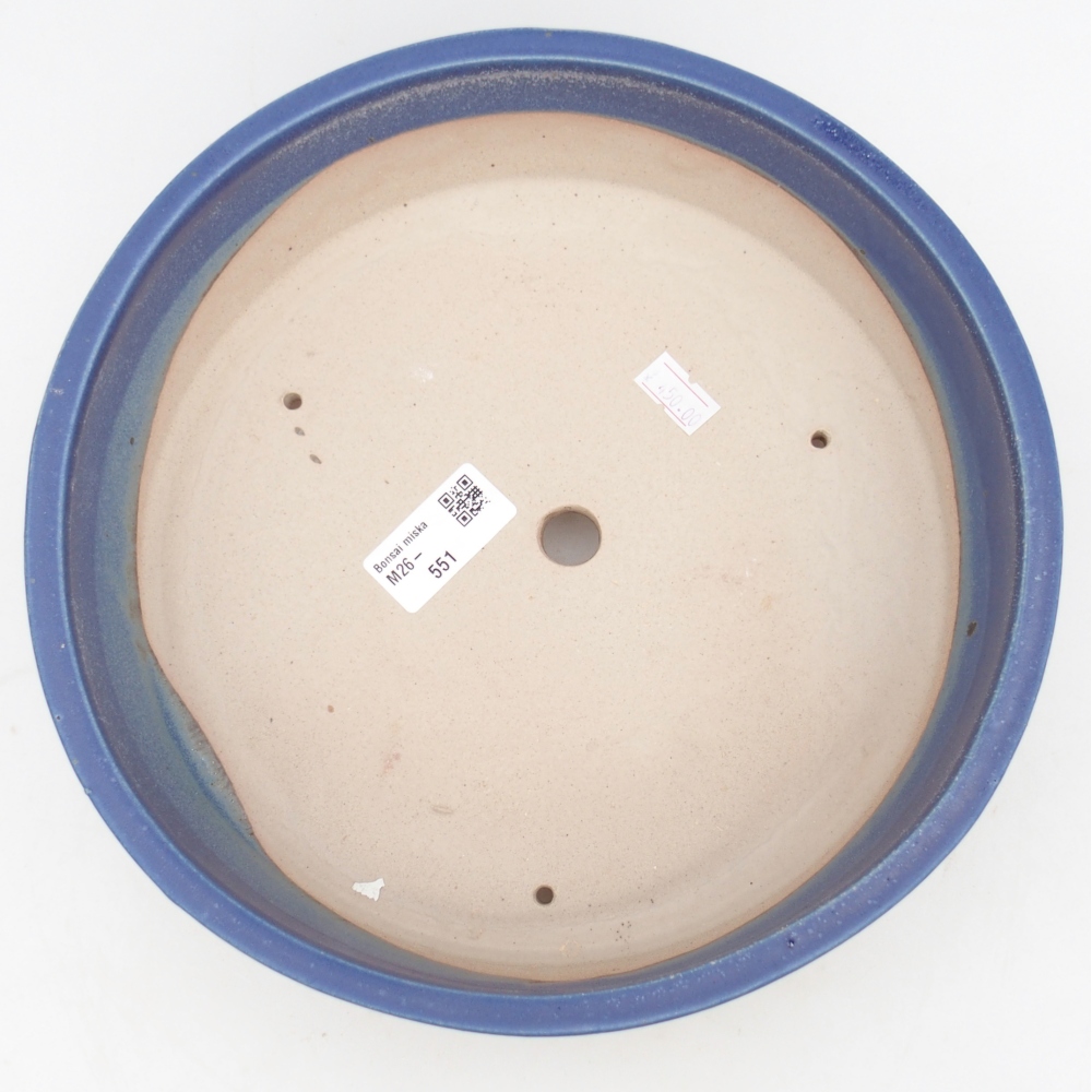 Bol à bonsaï en céramique 24,5 x 24,5 x 7 cm, couleur bleu