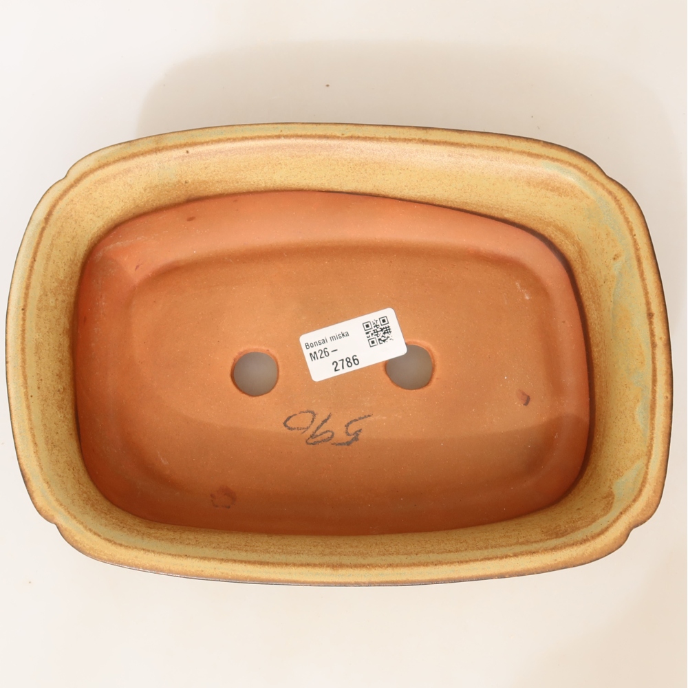 Bol en céramique  24 x 17 x 6 cm, couleur vert-beige