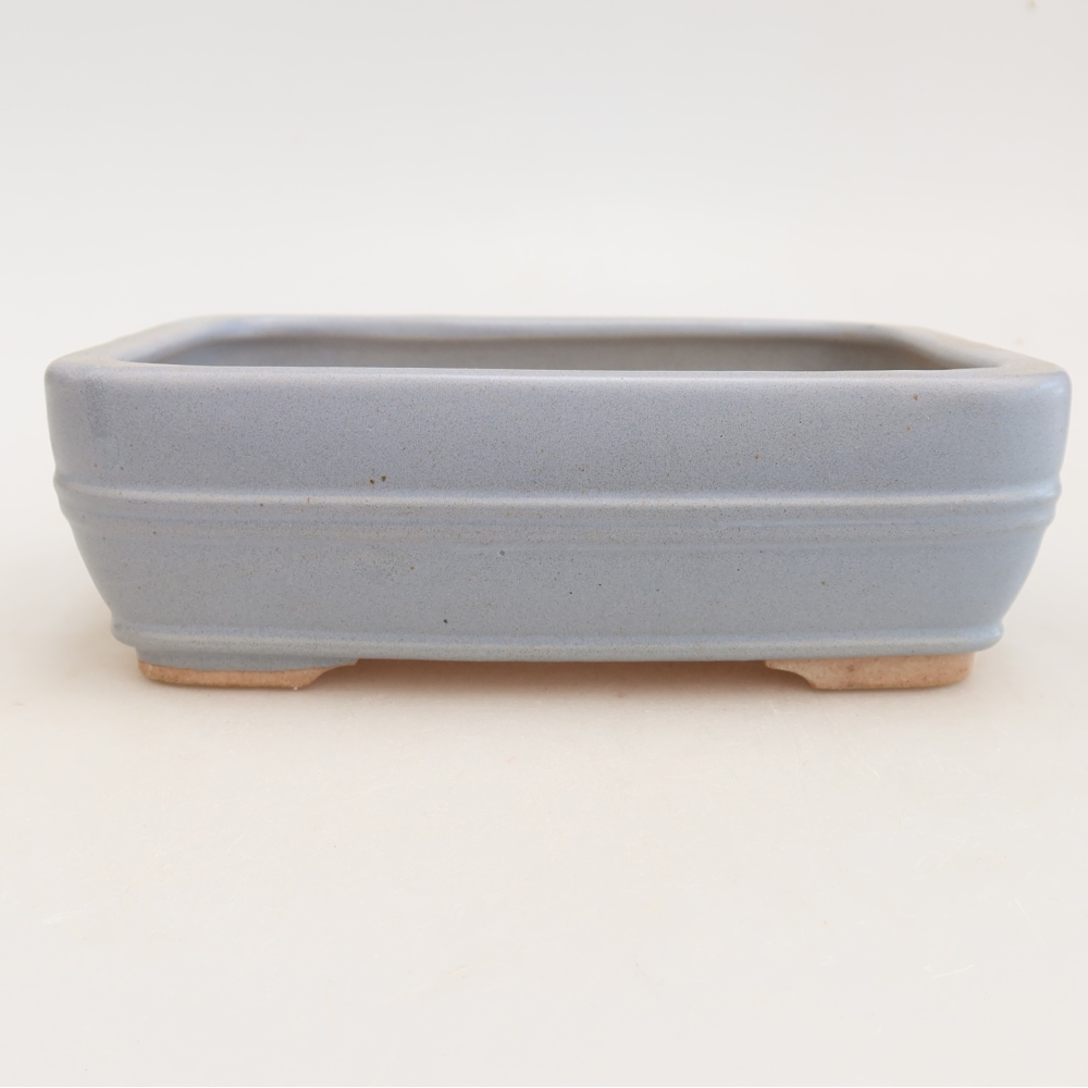 Pot à bonsaï en céramique 17 x 12,5 x 5,5 cm, couleur bleue