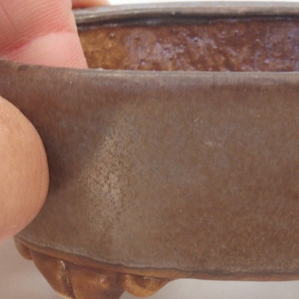 Bol à bonsaï en céramique 10 x 8,5 x 4 cm, brun