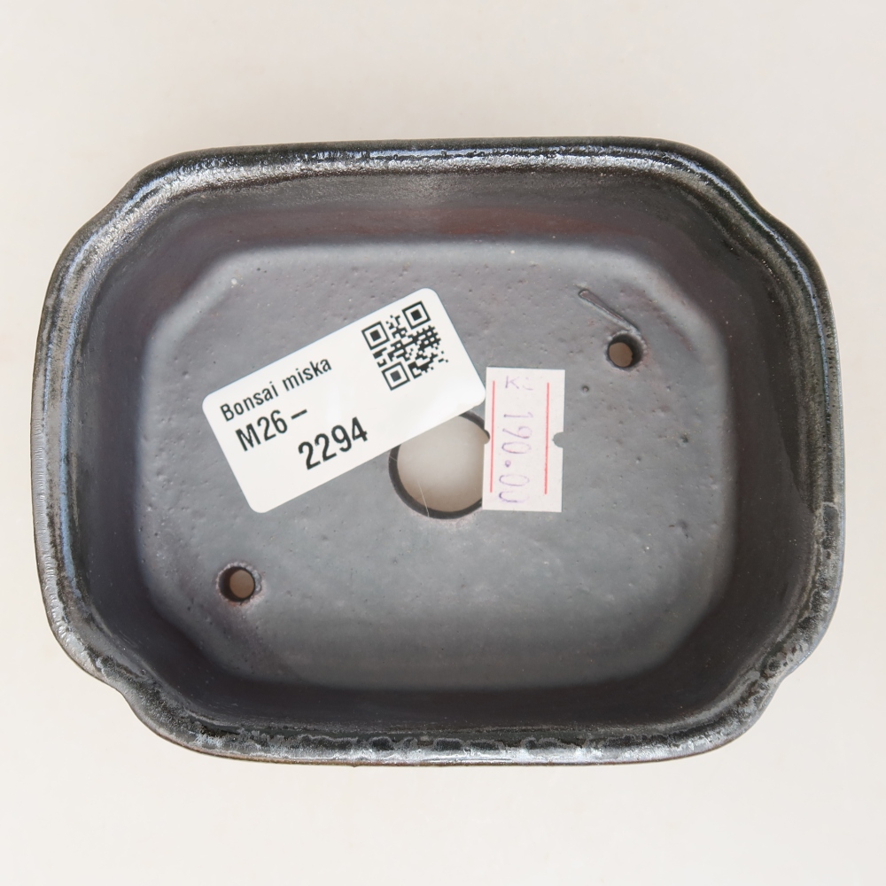 Pot à bonsaï en céramique 10,5 x 8 x 4 cm, couleur métallique