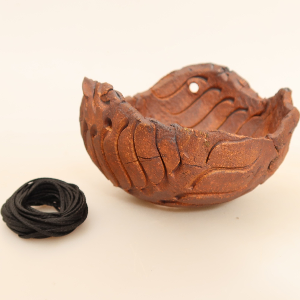 Coquille en céramique pour kokedama, 10 x 10 x 6,5 cm, couleur marron