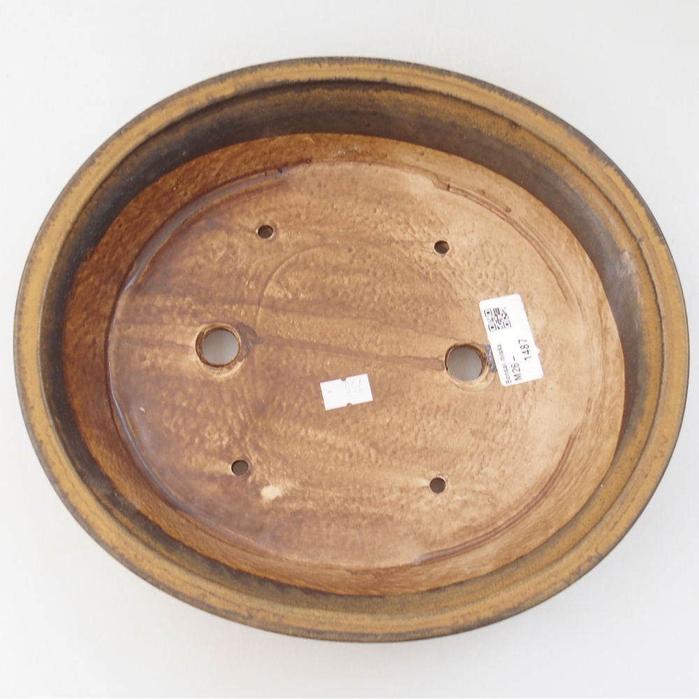 Bol à bonsaï en céramique 27 x 24 x 6 cm, brun