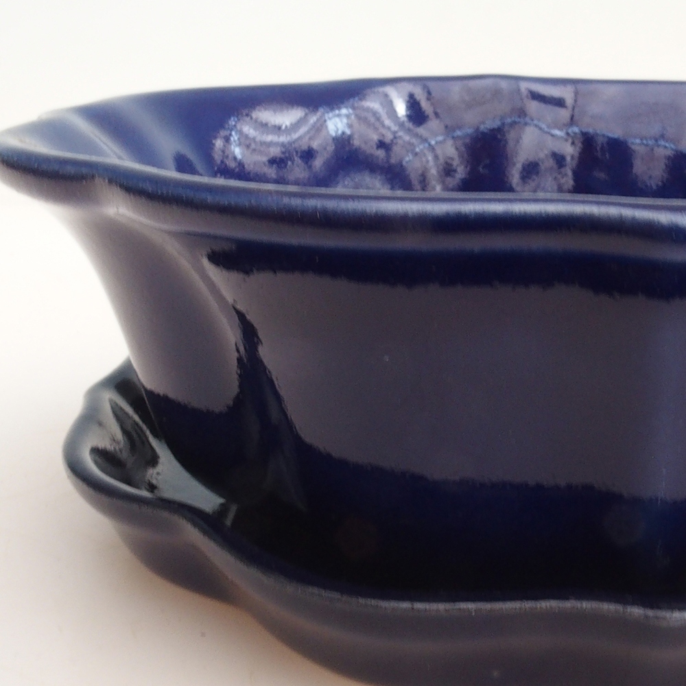 Bol Bonsaï + soucoupe H06 - 14,5 x 14,5 x 5 cm - bleu