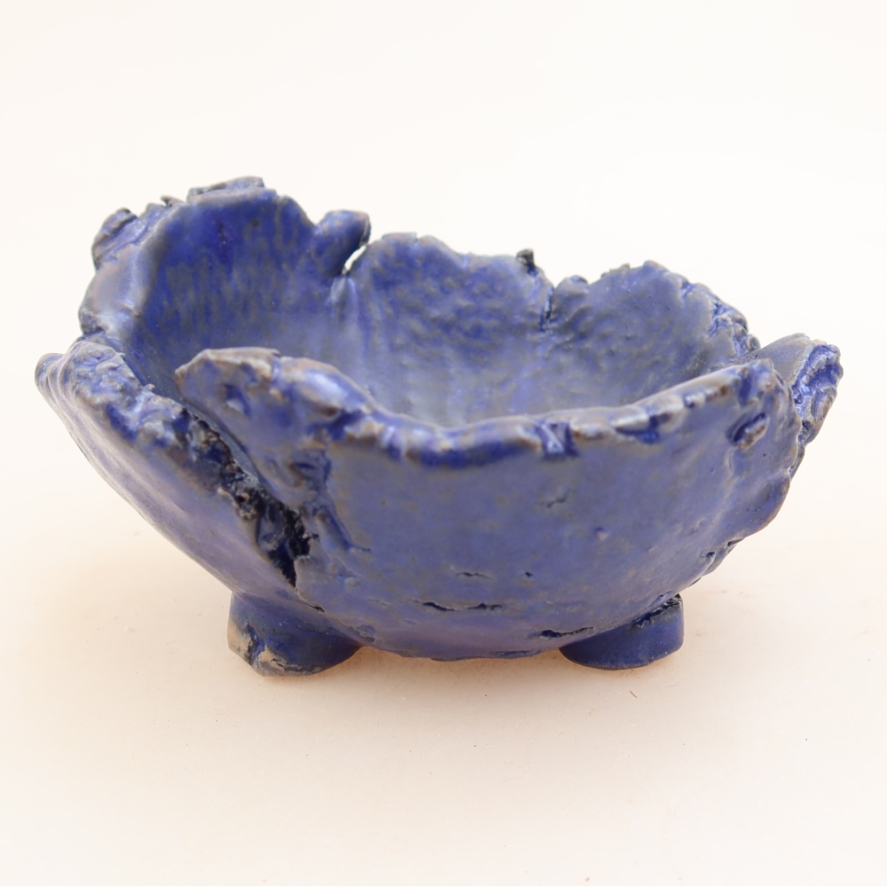 Coquille en céramique  11,5 x 10,5 x 6,5 cm, couleur bleue