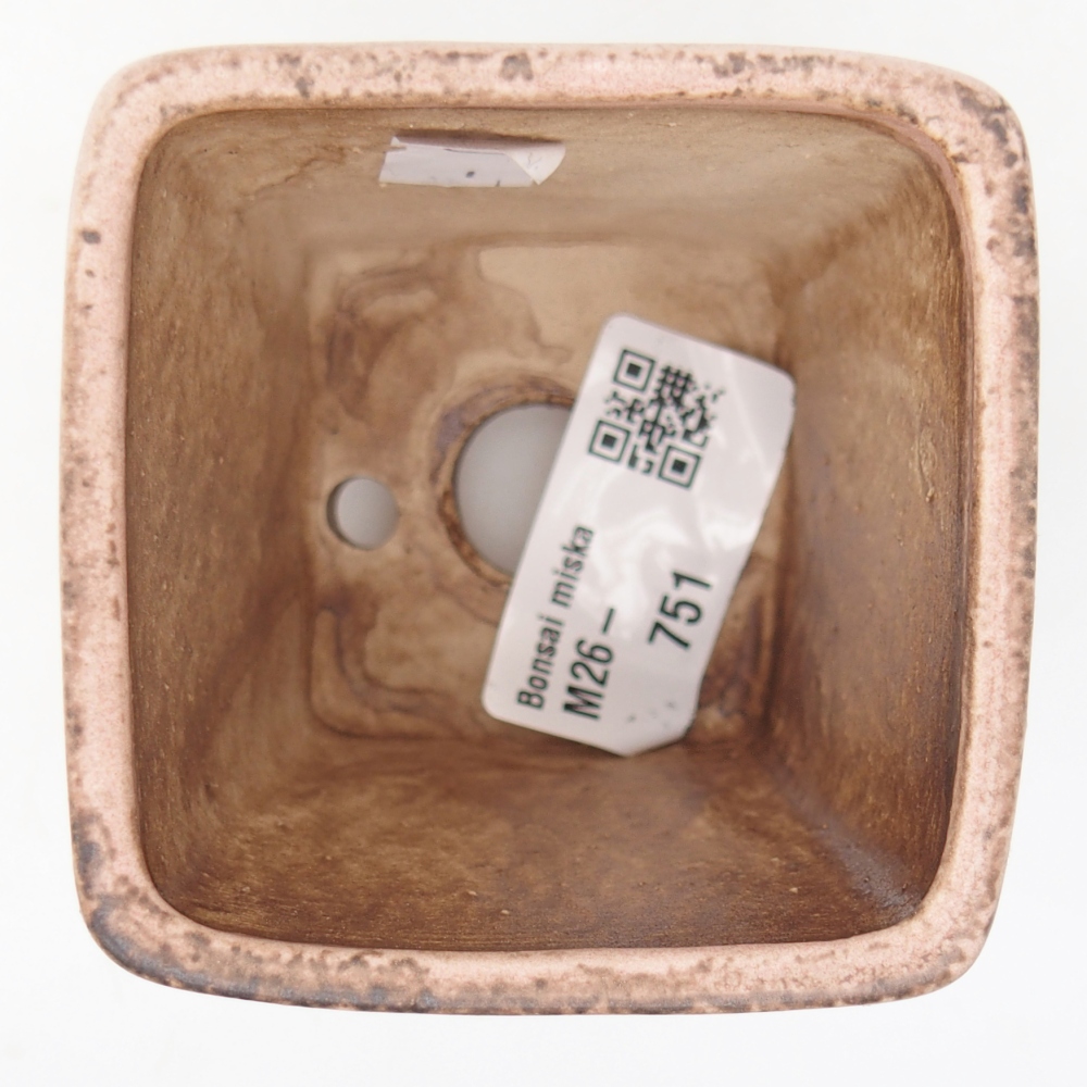 Bol à bonsaï en céramique 6,5 x 6,5 x 7 cm, rose