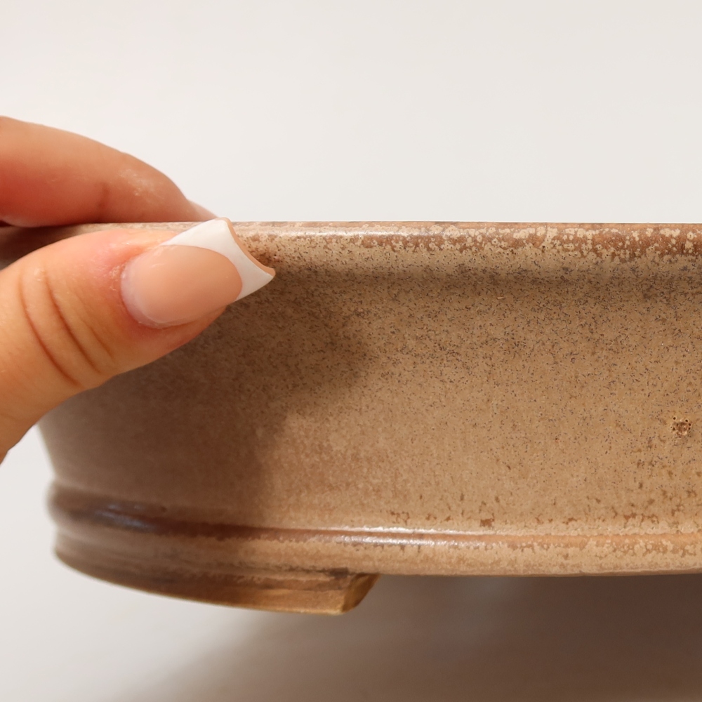 Pot à bonsaï en céramique 27 x 24,5 x 5,5 cm, couleur rose