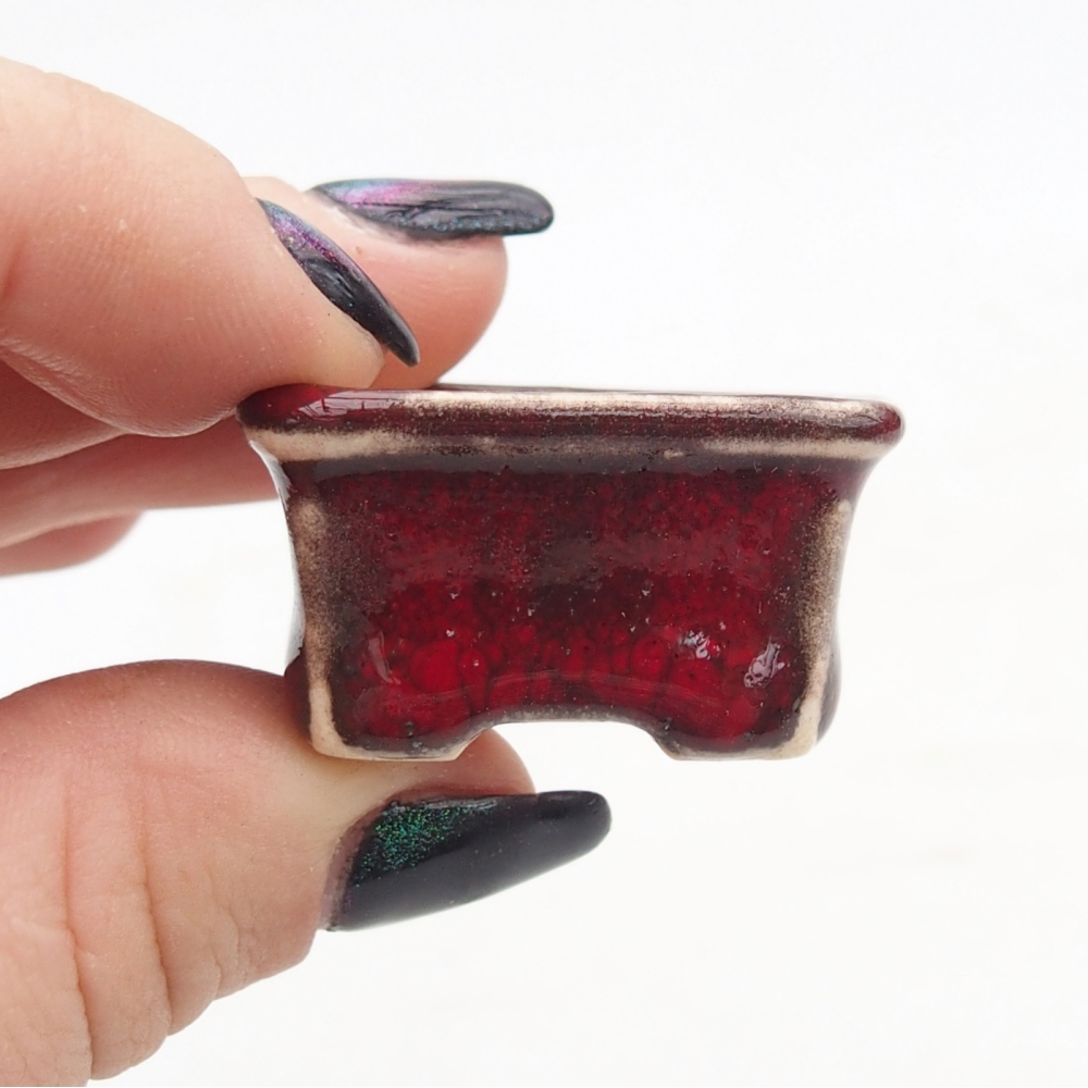 Mini bol bonsaï 3 x 2,5 x 2 cm, couleur rouge