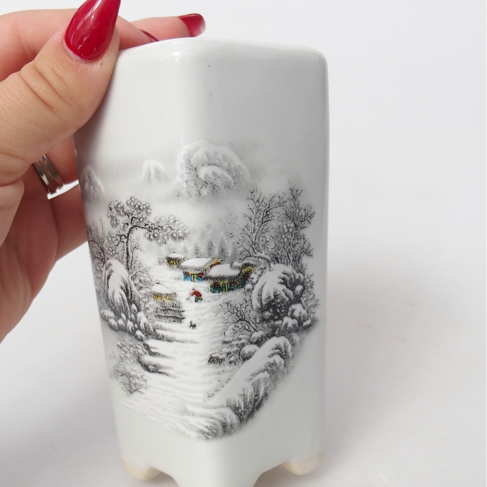 Bol à bonsaï en céramique 5,5 x 5,5 x 12 cm, couleur blanc