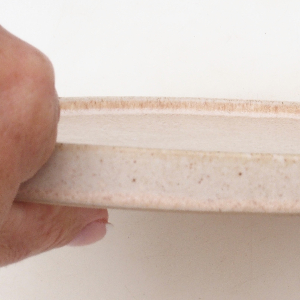 Console ronde pour bonsaïs D7-M - 24,5 x 24,5 x 1 cm - beige