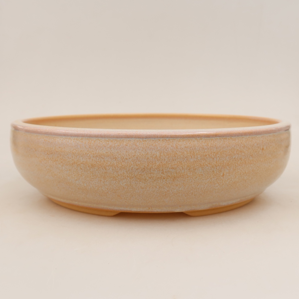 Pot à bonsaï en céramique 27 x 27 x 6,5 cm, couleur beige