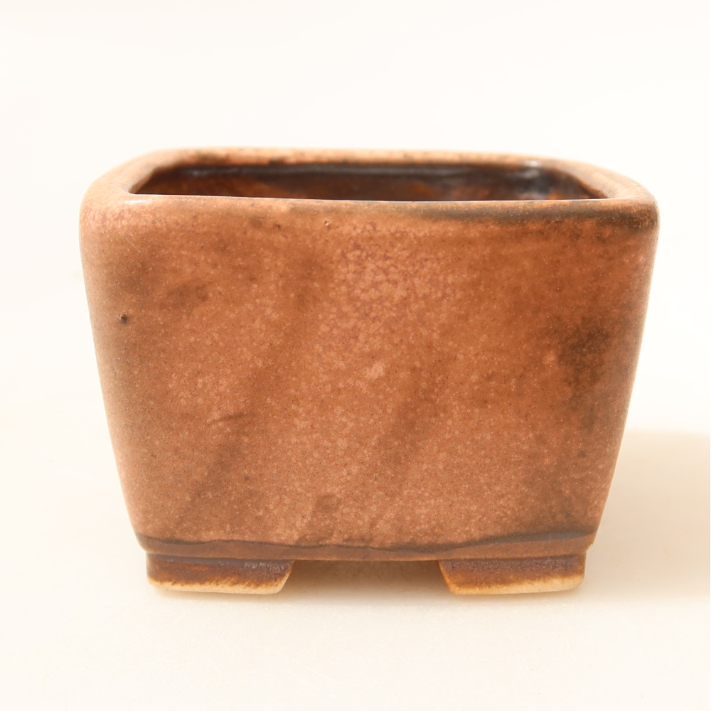 Pot à bonsaï en céramique 6,5 x 6,5 x 4,5 cm, couleur rose