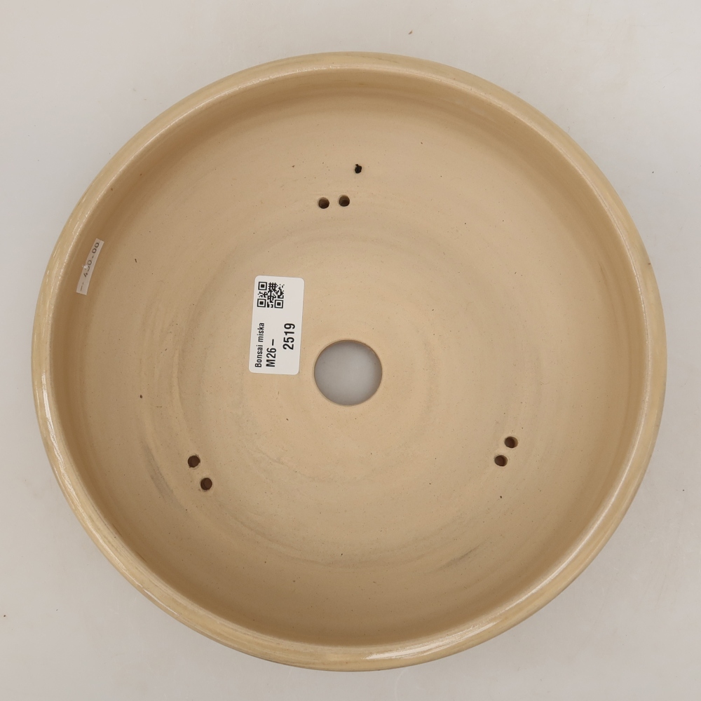 Pot à bonsaï en céramique 22 x 22 x 6 cm, couleur beige
