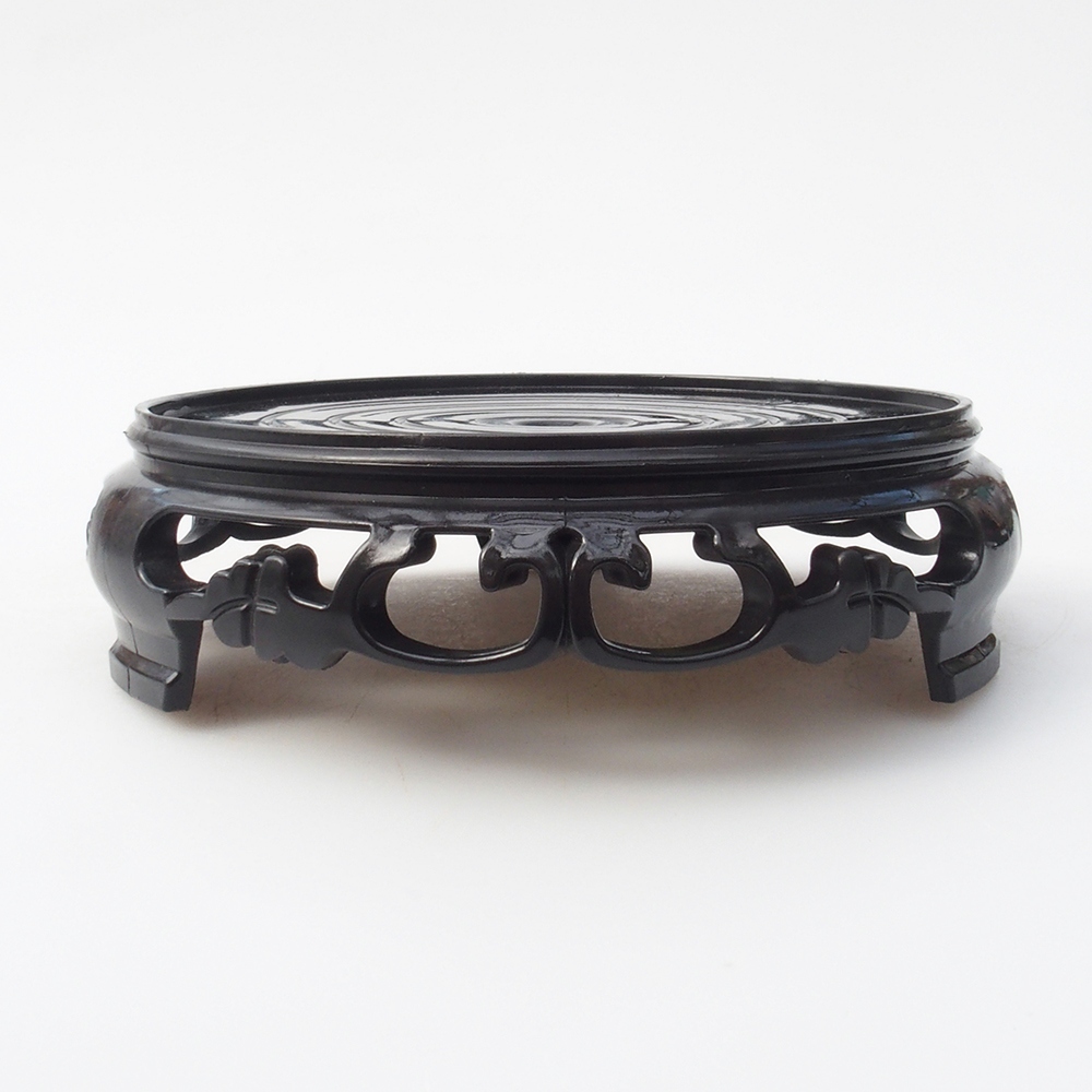 Table à bonsaï en plastique ronde 14,5 x 14,5 x 4 cm, couleur noire