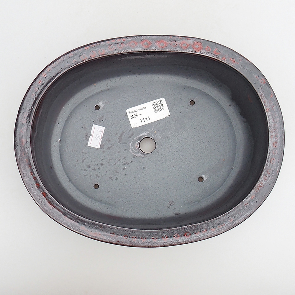 Bol à bonsaï en céramique 23 x 19 x 7 cm, rouge-noir