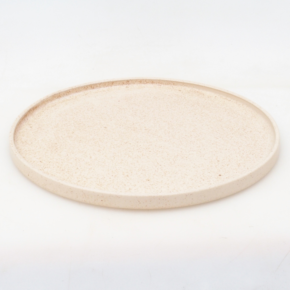 Console ronde pour bonsaïs D7-L - 28 x 28 x 1,5 cm - beige