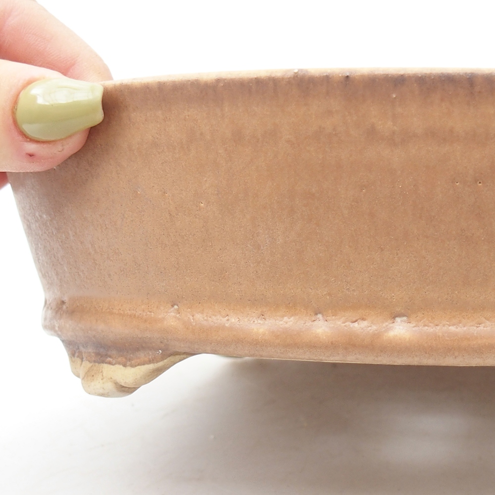 Bol à bonsaï en céramique 21,5 x 21,5 x 6 cm, rose