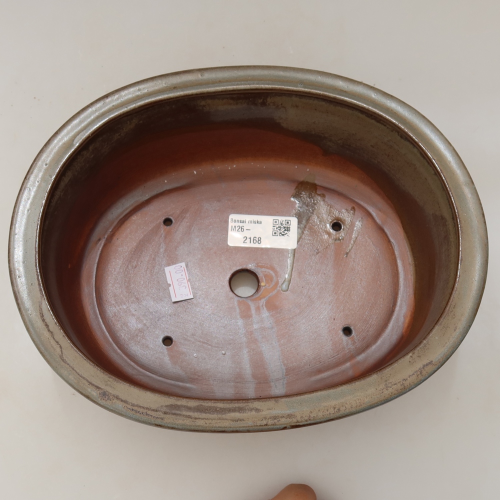Pot à bonsaï en céramique 23 x 19 x 8 cm, couleur marron