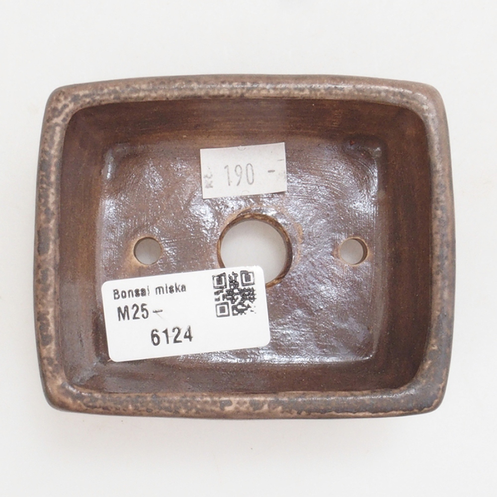Bol à bonsaï en céramique 10 x 8,5 x 4 cm, brun