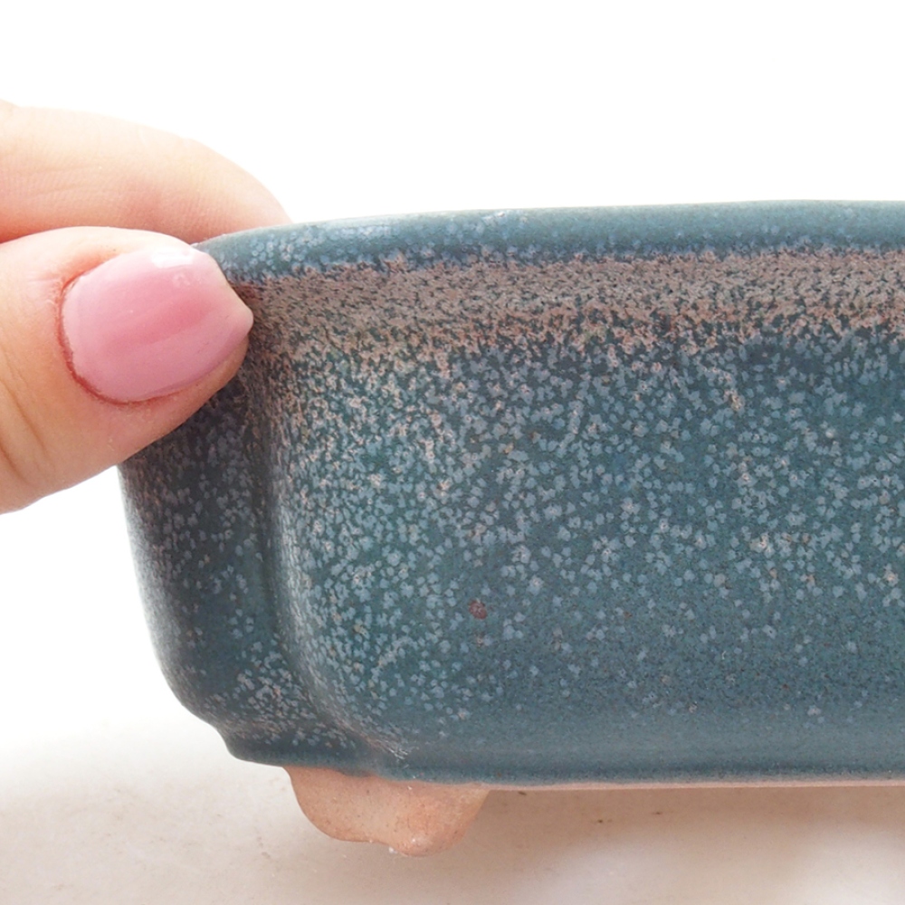 Bol à bonsaï en céramique 13,5 x 10 x 5 cm, couleur bleu