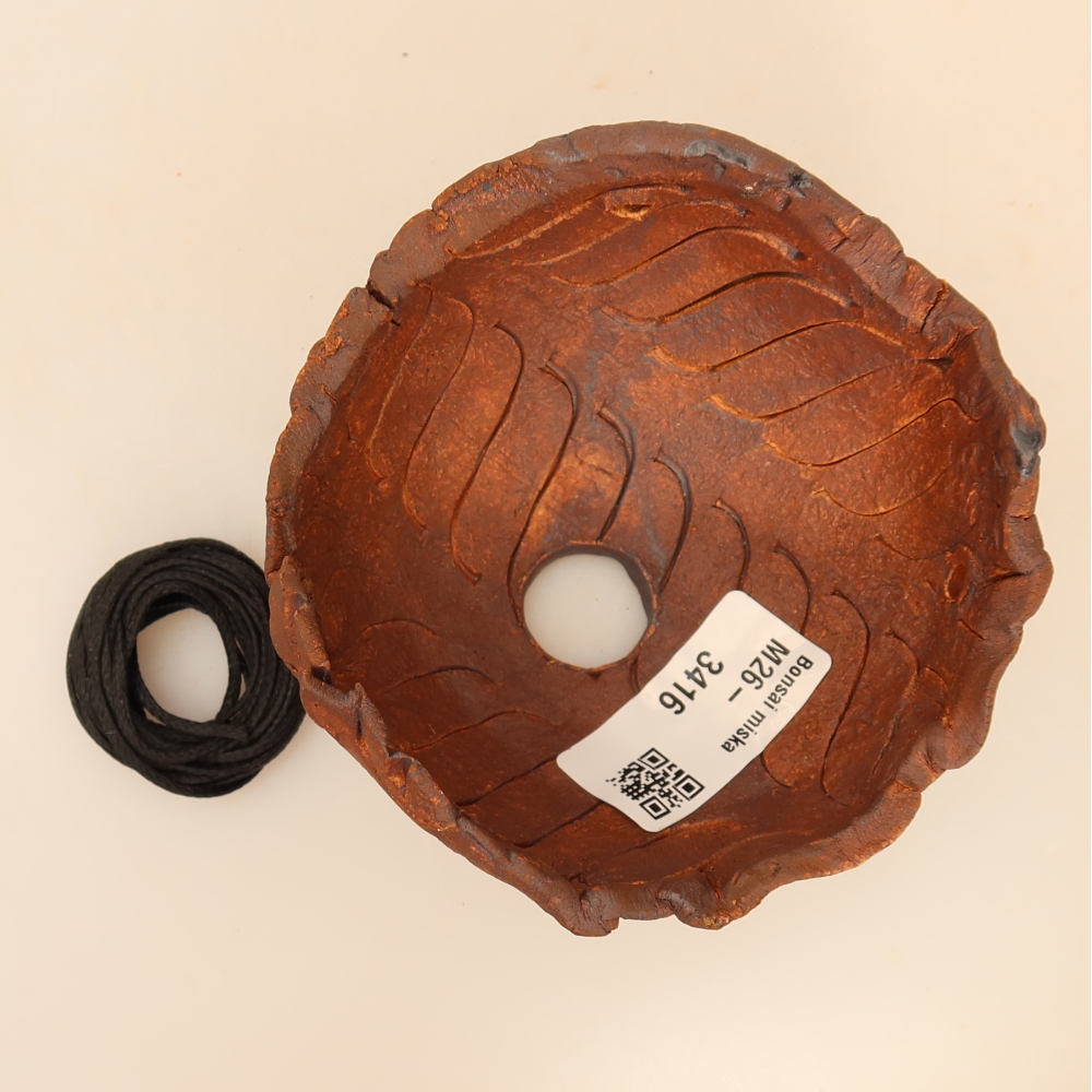 Coquille en céramique pour kokedama, 10 x 10 x 6,5 cm, couleur marron