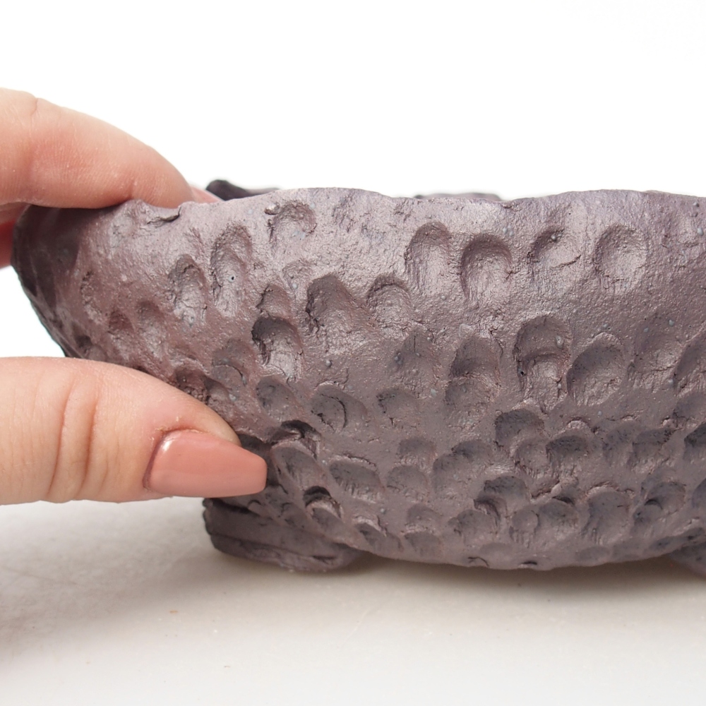 Bol à bonsaï en céramique 18 x 17 x 6 cm, couleur métal