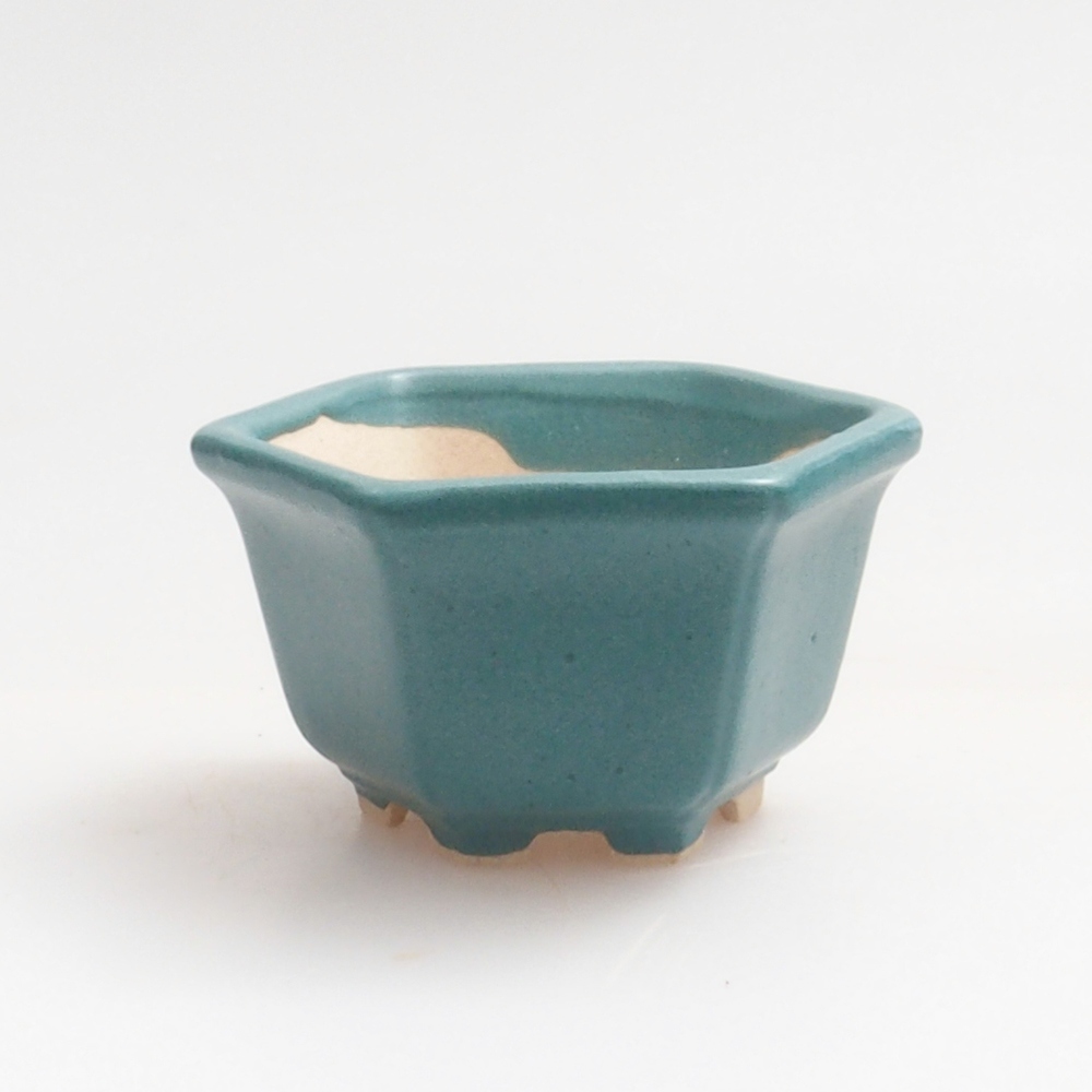 Bol à bonsaï en céramique 6,5 x 5,5 x 4 cm, couleur bleu