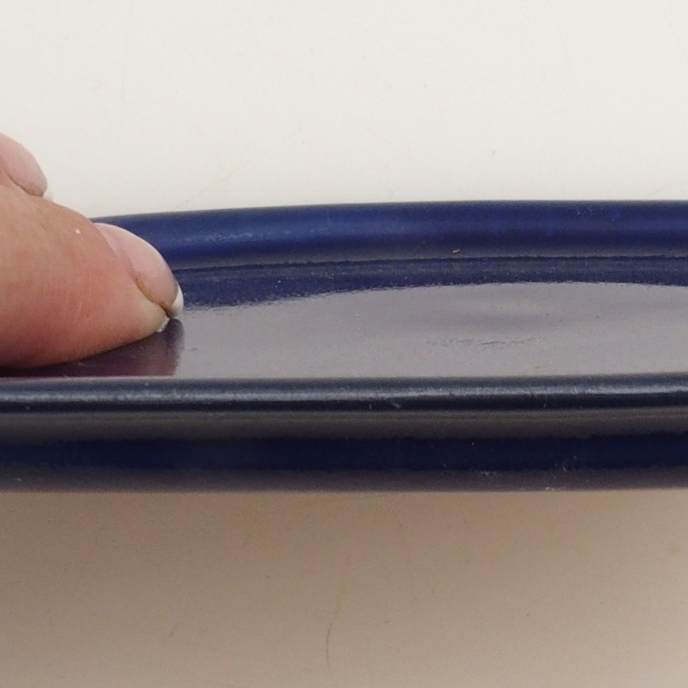 Soucoupe en céramique H11 - 11,5 x 9,5 x 1 cm - bleu