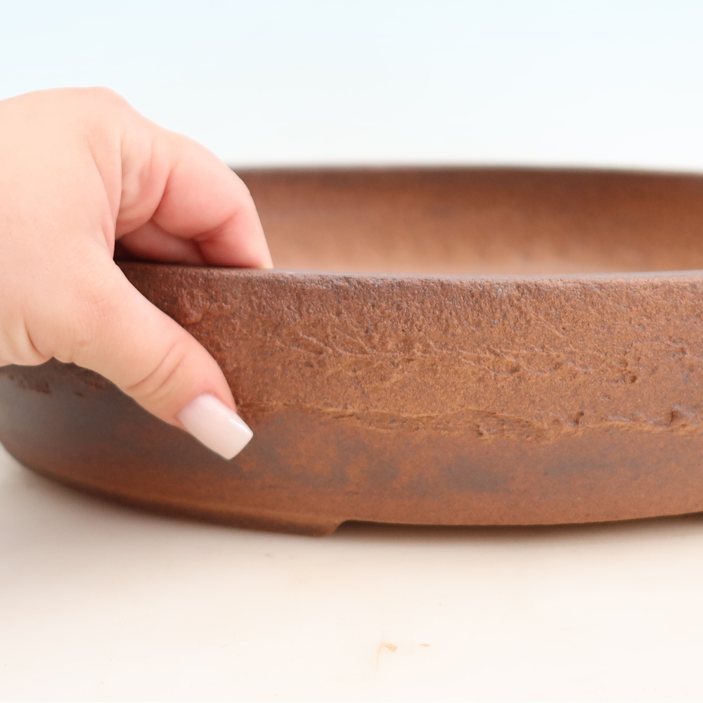 Pot à bonsaï en céramique 37 x 30 x 7 cm, couleur marron