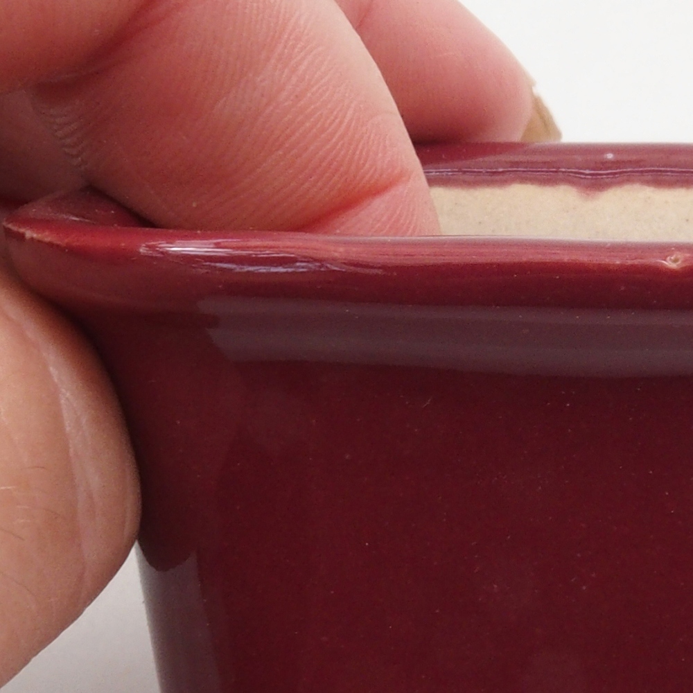 Mini bol bonsaï 6 x 6 x 4,5 cm, bordeaux