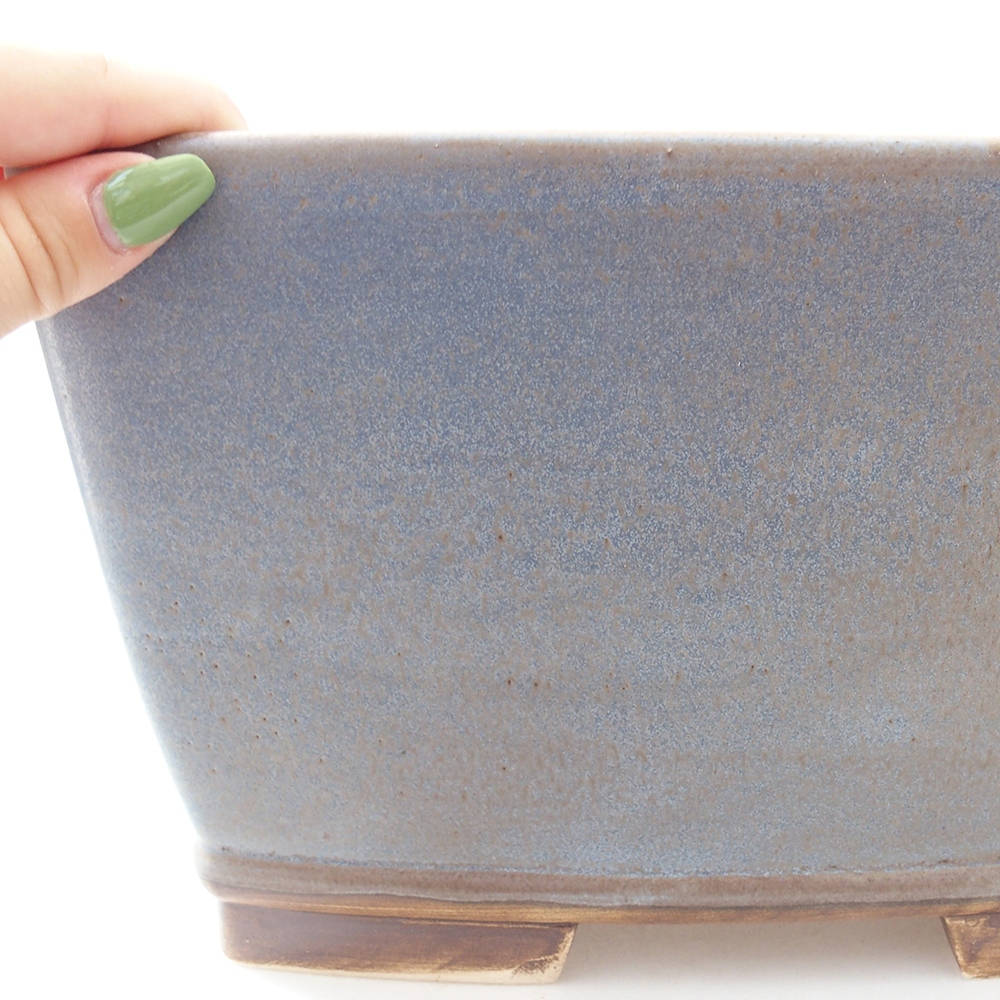 Bol à bonsaï en céramique 26,5 x 26,5 x 16 cm, couleur bleu