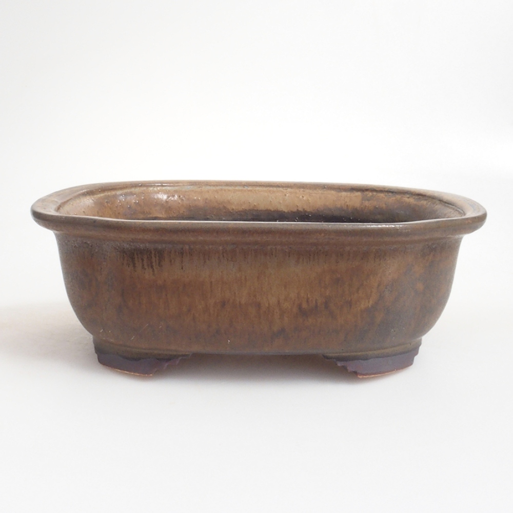 Bol à bonsaï en céramique 10 x 8,5 x 4 cm, brun