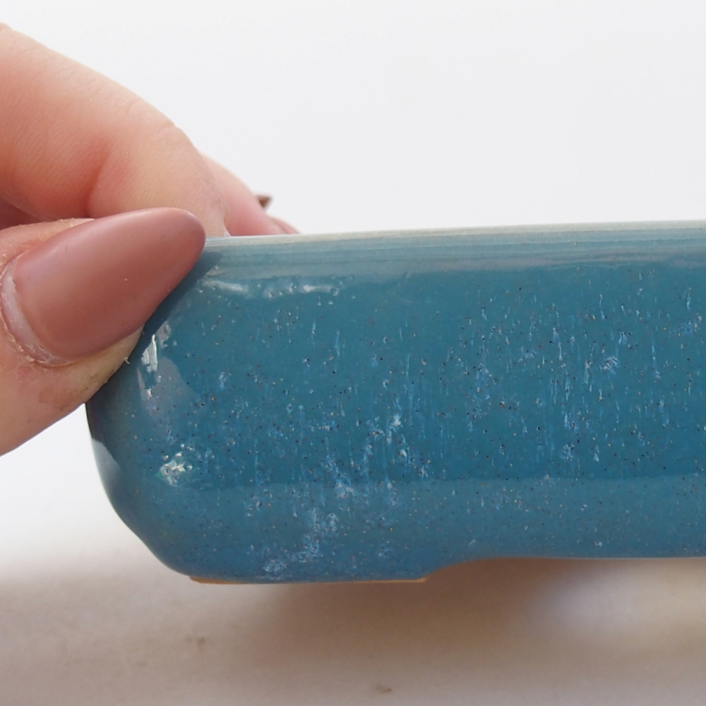 Bol à bonsaï en céramique 11,5 x 9 x 3,5 cm, couleur bleu