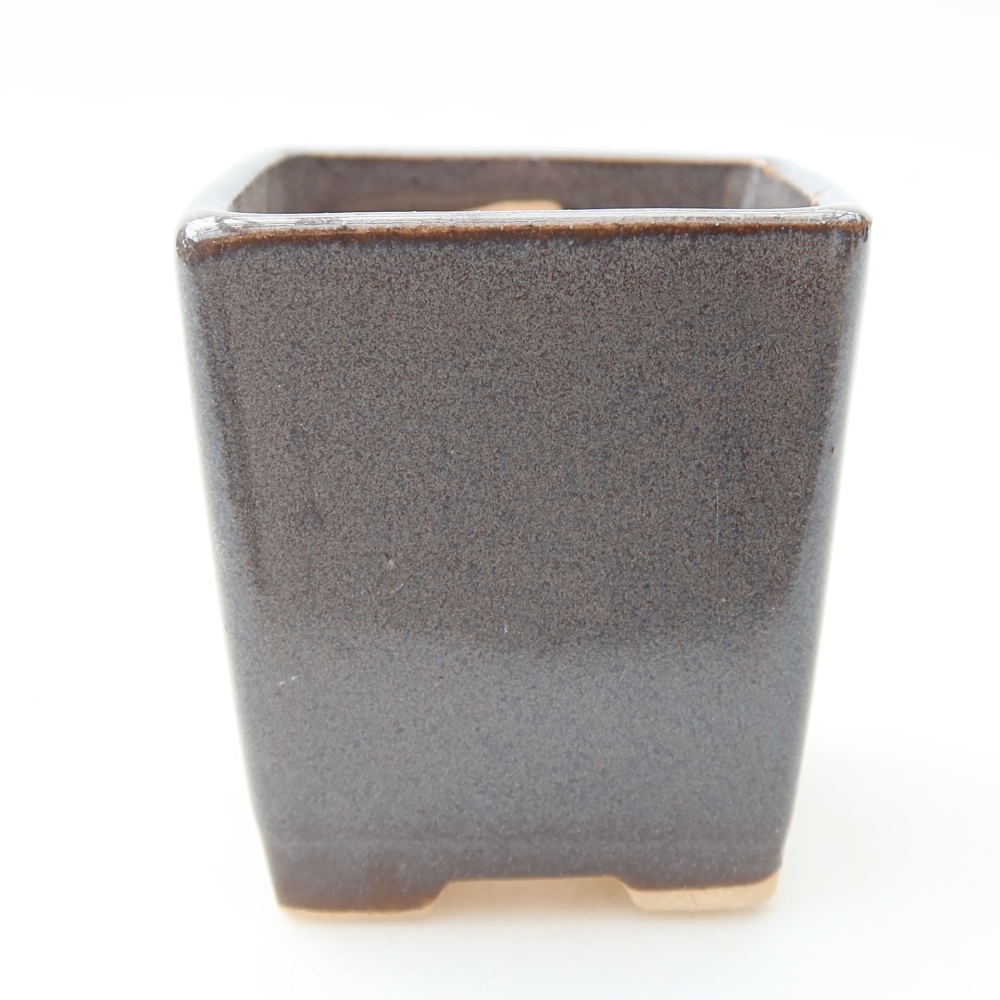 Pot à bonsaï en céramique 4,5 x 4,5 x 5 cm, couleur grise