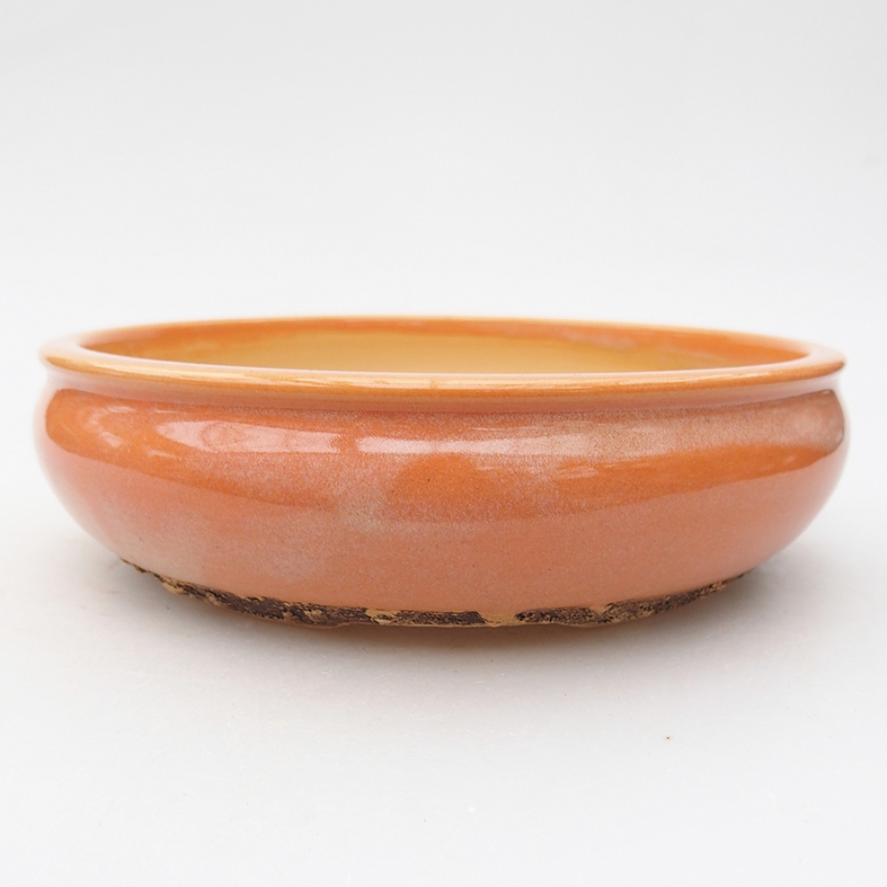 Bol à bonsaï en céramique 17,5 x 17,5 x 5 cm, orange