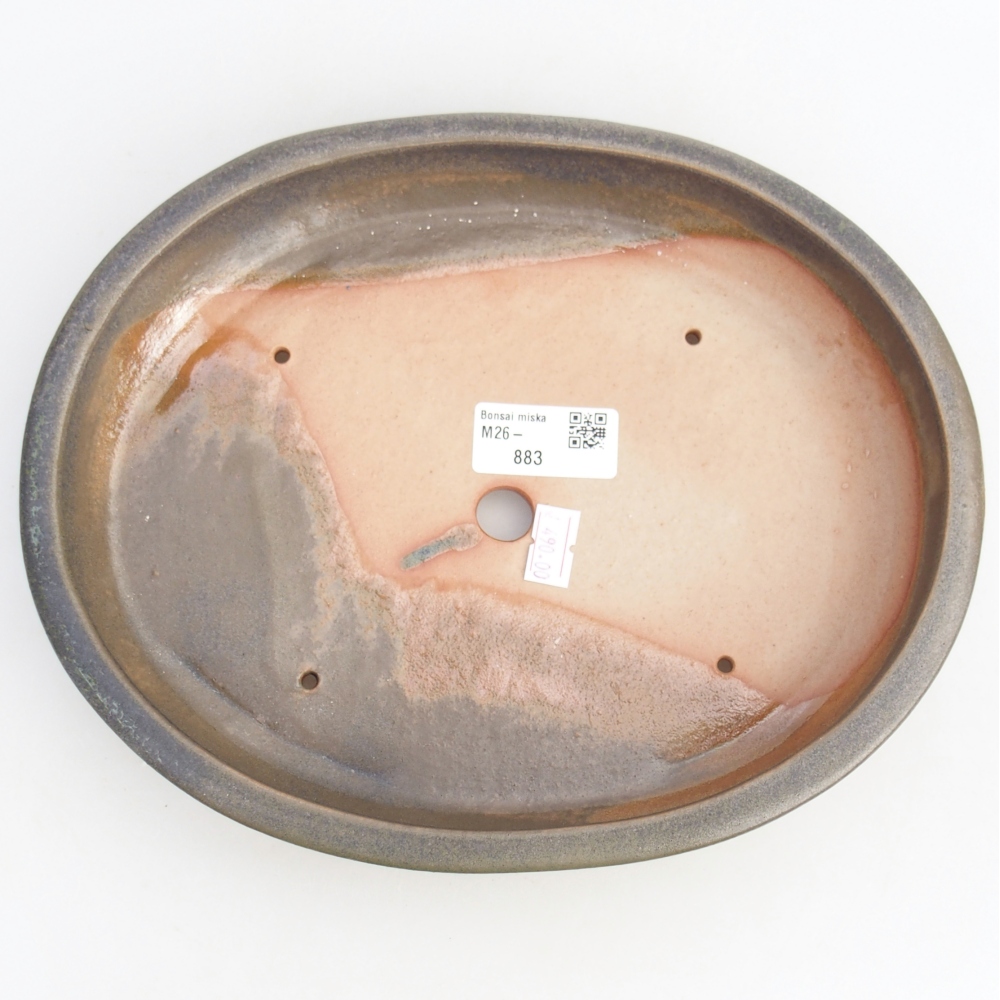 Bol à bonsaï en céramique 24,5 x 20 x 4 cm, vert-gris