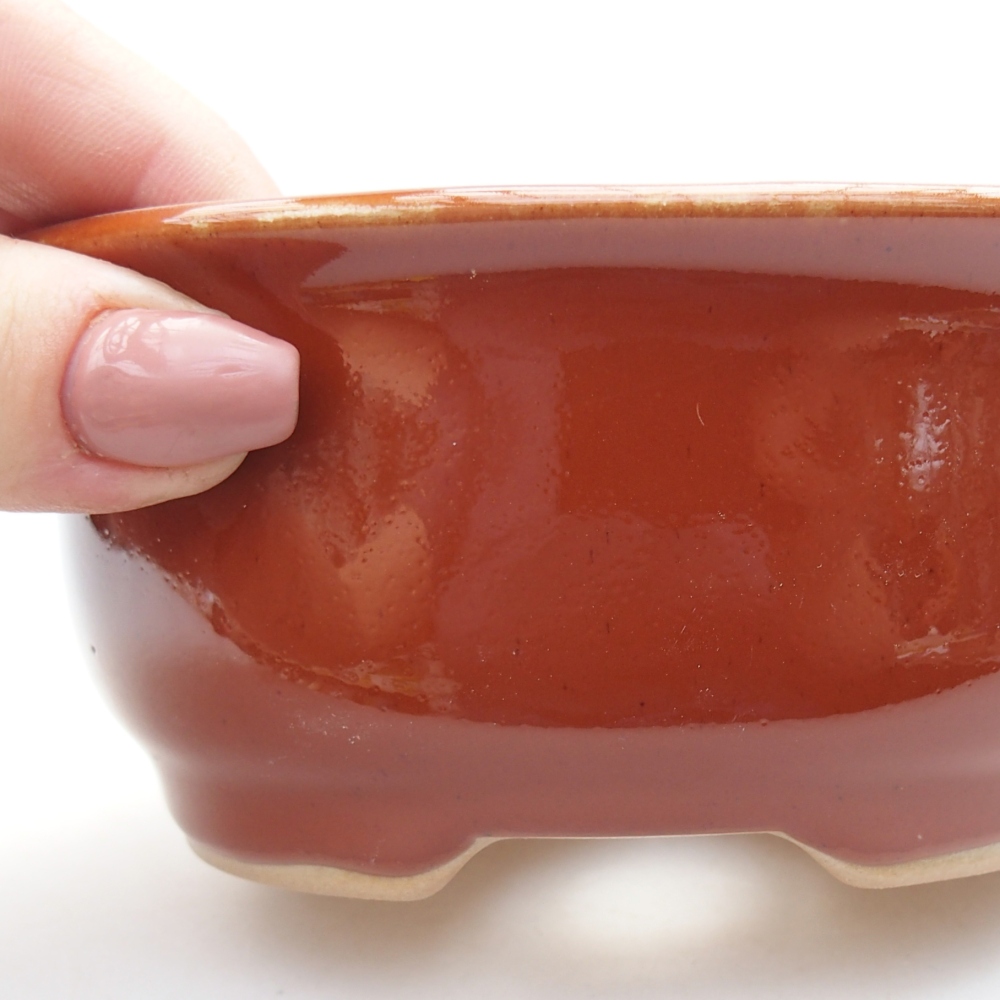 Bol à bonsaï en céramique 12 x 10 x 5,5 cm, brun