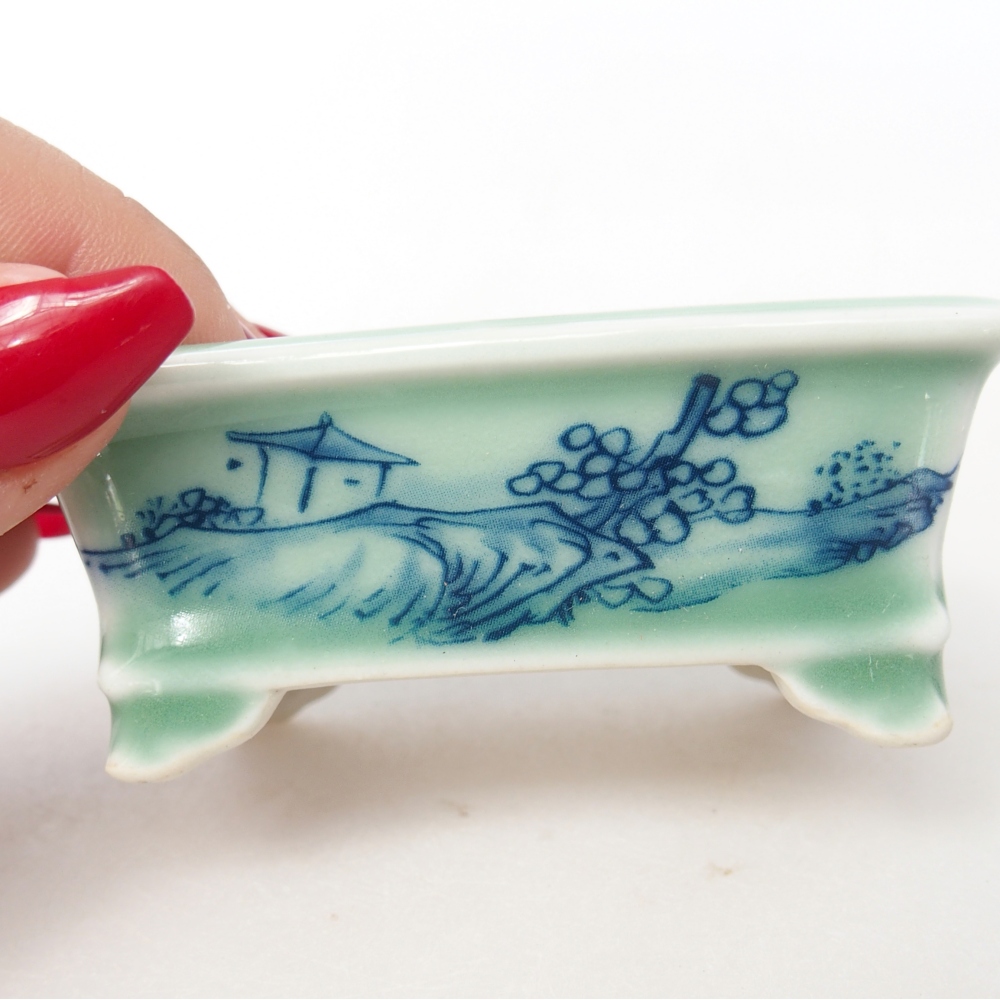 Mini bol bonsaï 8 x 6 x 3 cm, vert