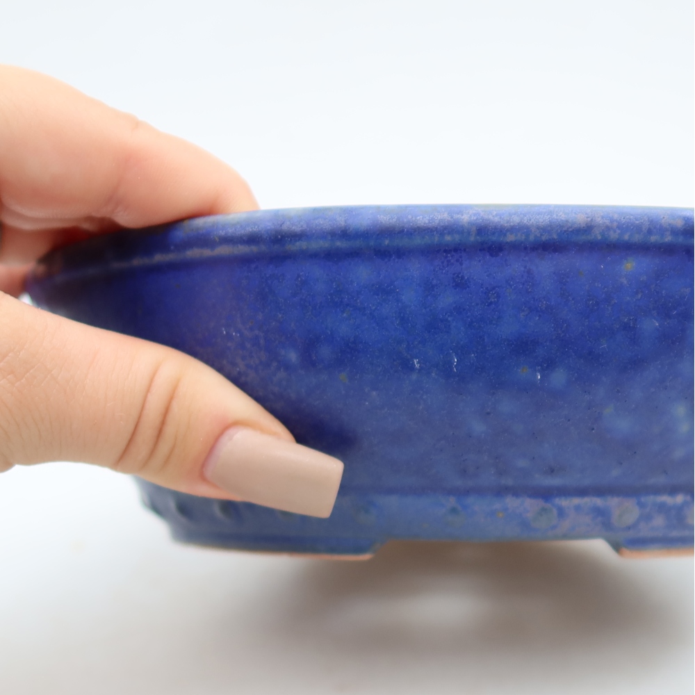Bol à bonsaï en céramique 18 x 18 x 5,5 cm, couleur bleu